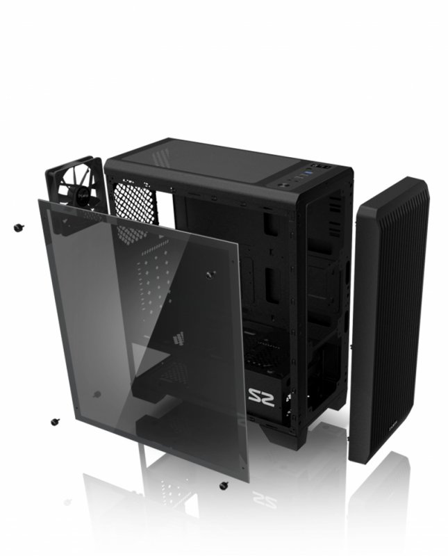 case Zalman miditower S2, ATX/ mATX/ Mini-ITX, bez zdroje, USB3.0, černá - obrázek č. 2