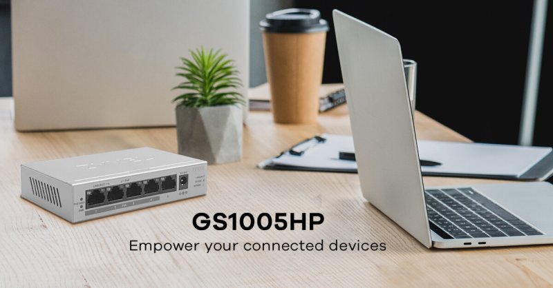 Zyxel GS1005-HP, 5 Port Gigabit PoE+ unmanaged desktop Switch, 4 x PoE, 60 Watt - obrázek č. 3