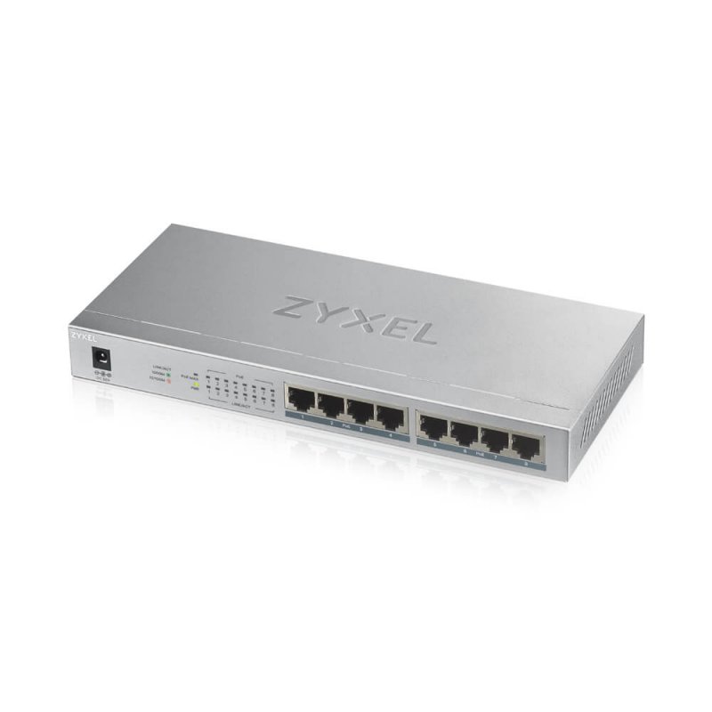 Zyxel GS1008-HP, 8 Port Gigabit PoE+ unmanaged desktop Switch, 8 x PoE, 60 Watt - obrázek produktu
