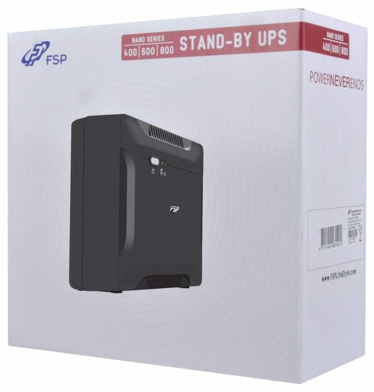 FSP UPS Nano 600, 600 VA /  360 W, offline - obrázek č. 3