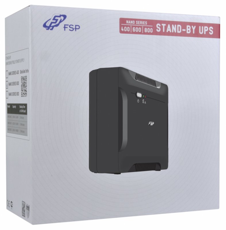 FSP UPS Nano 800, 800 VA /  480 W, offline - obrázek č. 2