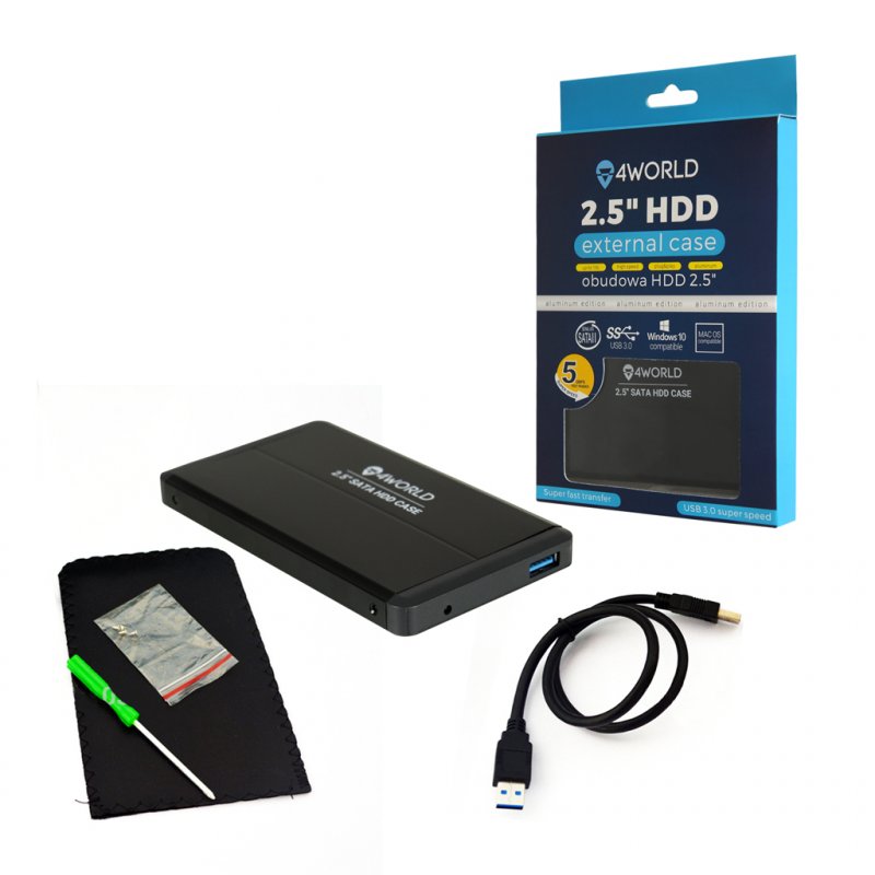 4World Externí box na HDD 2.5" SATA II ALU USB 3.0 - obrázek produktu