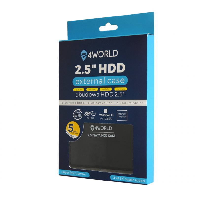 4World Externí box na HDD 2.5" SATA II ALU USB 3.0 - obrázek č. 1