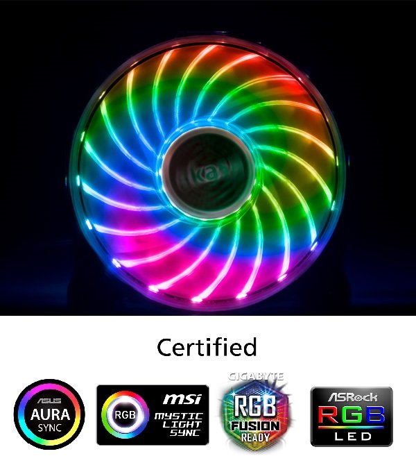 přídavný ventilátor Akasa Vegas X7 LED 12 cm RGB - obrázek produktu