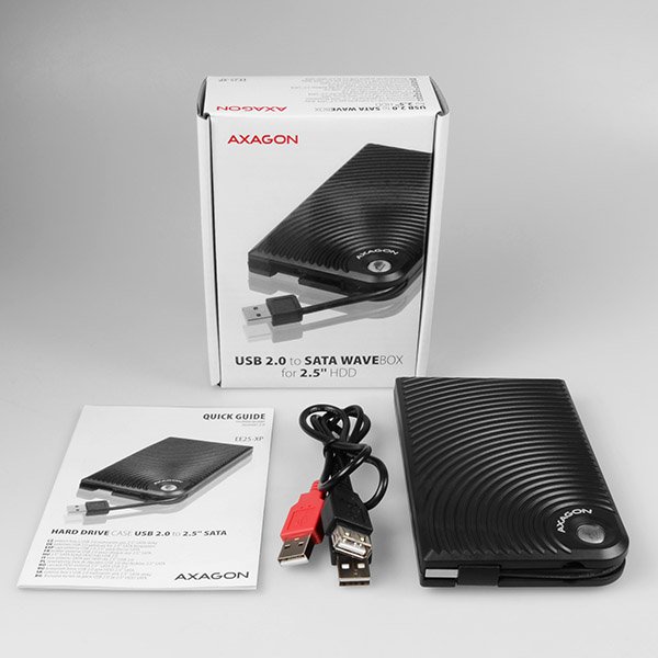 AXAGON EE25-XP, USB2.0 - SATA,  2.5" externí WAVE box - obrázek č. 3
