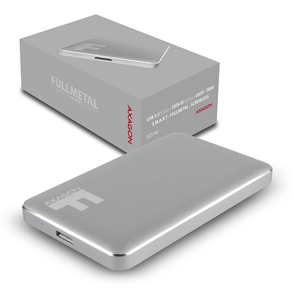 AXAGON EE25-F6G, USB3.0 - SATA 6G 2.5" FULLMETAL externí box, titanově šedý - obrázek produktu