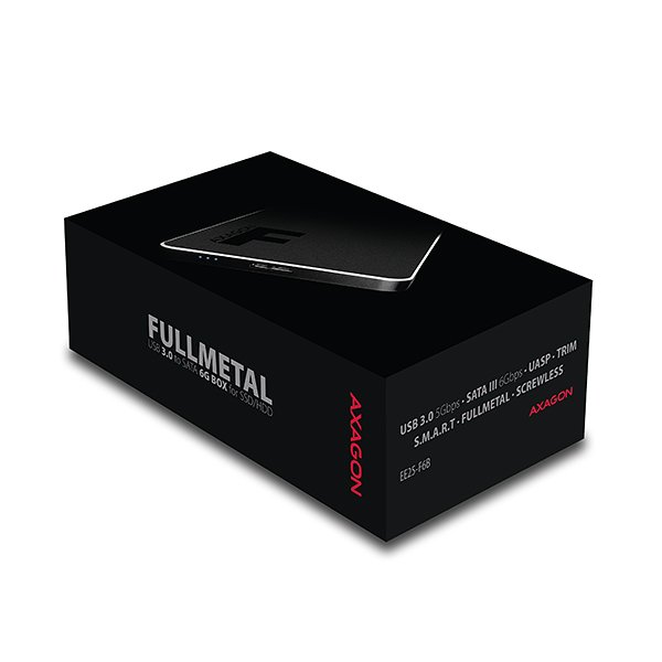 AXAGON EE25-F6B, USB3.0 - SATA 6G 2.5" FULLMETAL externí box, černý - obrázek č. 7