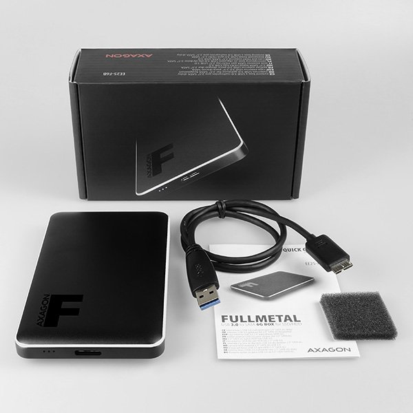 AXAGON EE25-F6B, USB3.0 - SATA 6G 2.5" FULLMETAL externí box, černý - obrázek č. 4