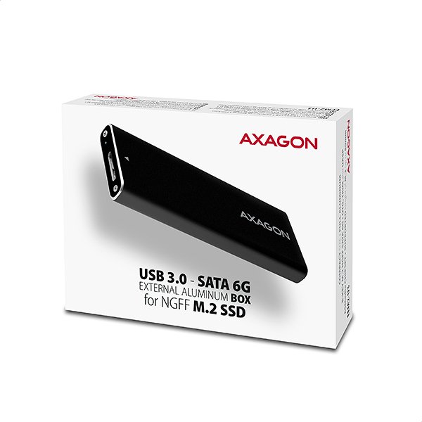 AXAGON EEM2-U3, USB3.0 - M.2 SATA SSD hliníkový box, délka 30 až 80 mm - obrázek č. 2