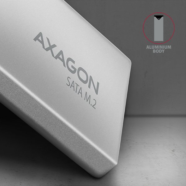 AXAGON EEM2-U3C, USB-C 3.2 Gen 1 - M.2 SATA SSD kovový box, délka 42 až 80 mm - obrázek č. 4