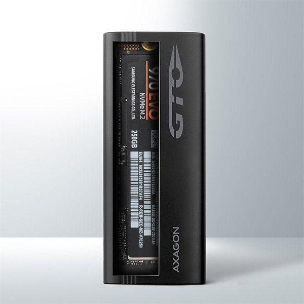 AXAGON EEM2-GTO, USB-C 3.2 Gen 2 - M.2 NVMe SSD kovový THIN OVAL box - obrázek č. 4