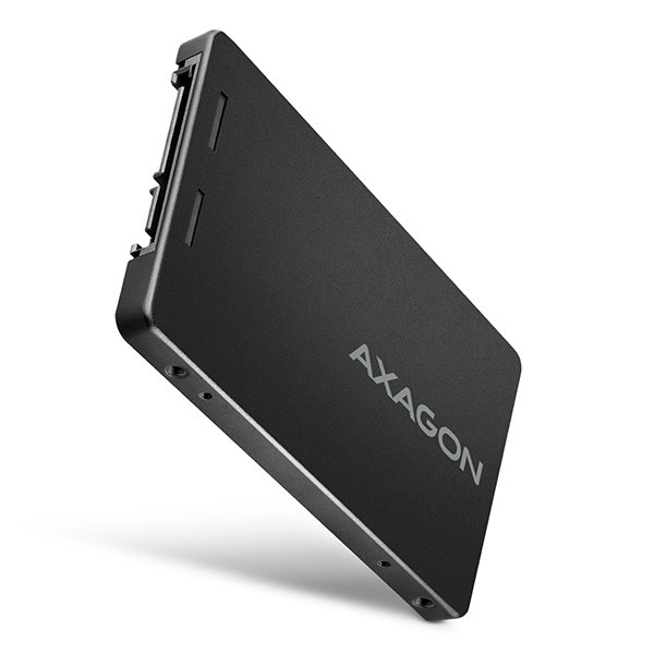 AXAGON RSS-M2B, SATA - M.2 SATA SSD, interní 2.5" ALU box, černý - obrázek produktu