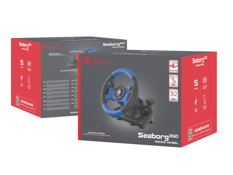 Genesis Seaborg 350 Herní volant, multiplatformní pro PC, PS4, PS3, Xbox One, Switch, 180° - obrázek č. 5
