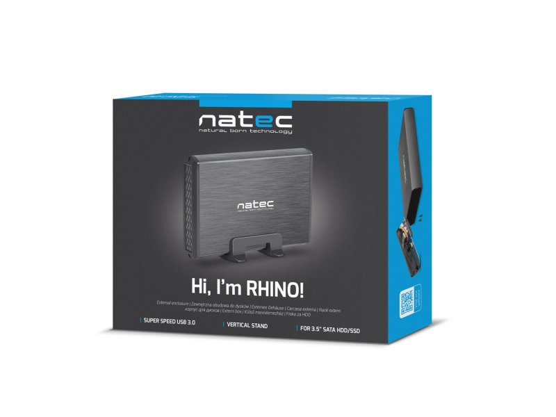 Externí box pro HDD 3,5" USB 3.0 Natec Rhino, černý,  včetně napájecího adaptéru - obrázek č. 6