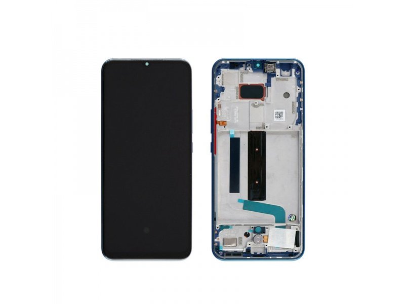LCD displej + rámeček pro Xiaomi Mi 10 Lite Aurora modrá (Service Pack) - obrázek produktu