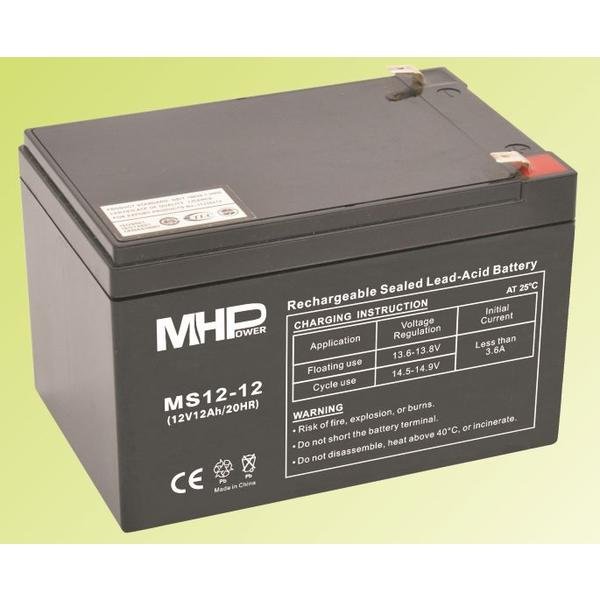 Pb akumulátor MHPower VRLA AGM 12V/ 12Ah (MS12-12) - obrázek produktu