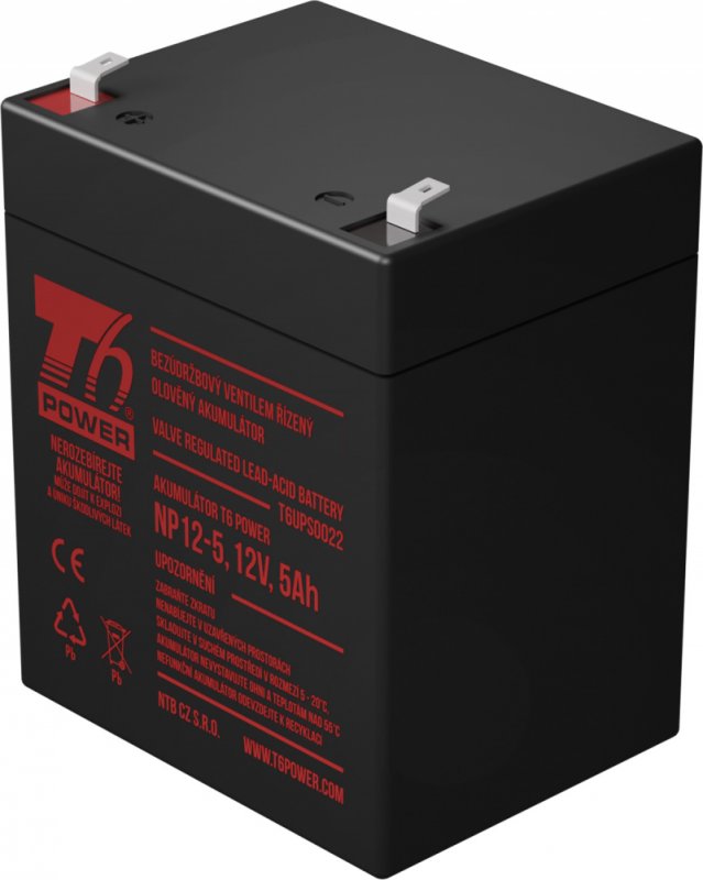 Akumulátor T6 Power NP12-5, 12V, 5Ah - obrázek produktu