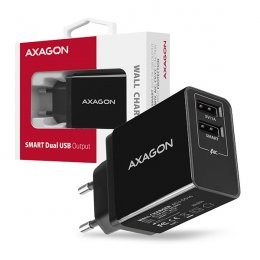 AXAGON ACU-DS16, SMART nabíječka do sítě 16W, 2x USB-A port, 5V/ 2.2A + 5V/ 1A  (ACU-DS16)