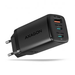 AXAGON ACU-DPQ65, GaN nabíječka do sítě 65W, 3x port (USB-A + dual USB-C), PD3.0/ QC4+/ PPS/ Apple  (ACU-DPQ65)