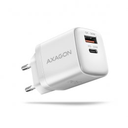 AXAGON ACU-PQ30W Sil nabíječka do sítě 30W, 2x port (USB-A + USB-C), PD3.0/ PPS/ QC4+/ SFC/ AFC/ Apple  (ACU-PQ30W)