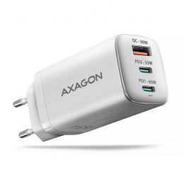AXAGON ACU-DPQ65W, GaN nabíječka do sítě 65W, 3x port (USB-A + dual USB-C), PD3.0/ QC4+/ PPS/ Apple  (ACU-DPQ65W)