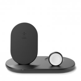 BELKIN Qi 3v1 nabíjecí stojan, černý (iPhone, Apple Watch, AirPods)  (WIZ001vfBK)