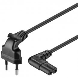 PremiumCord Kabel síťový 230V k magnetofonu se zahnutými konektory 2m  (kpspm2-90)
