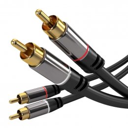 PremiumCord HQ stíněný kabel 2x CINCH-2x CINCH M/ M 1,5m  (kjqccmm015)