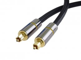 PremiumCord Optický audio kabel Toslink, OD:7mm, Gold-metal design + Nylon 0,5m  (kjtos7-05)