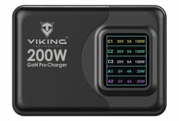 Viking USB GaN charger 200W PD PRO  (VCH200PD)