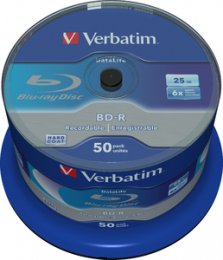 VERBATIM BD-R SL (6x, 25GB),NON-ID, 50 cake  (43838)