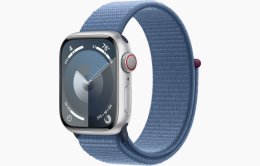 Apple Watch S9 Cell/ 45mm/ Silver/ Sport Band/ Winter Blue  (MRMJ3QC/A)