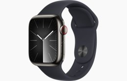 Apple Watch S9 Cell/ 45mm/ Graphite/ Sport Band/ Midnight/ -S/ M  (MRMV3QC/A)