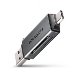 AXAGON CRE-DAC, USB-C + USB-A, 5 Gbps - MINI čtečka karet, 2-slot & lun SD/ microSD, podpora UHS-I  (CRE-DAC)