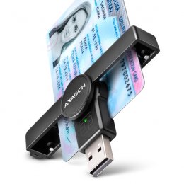 AXAGON CRE-SMPA, USB-A PocketReader čtečka kontaktních karet Smart card, (eObčanka, eID klient)  (CRE-SMPA)