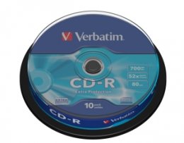 VERBATIM CD-R(10-Pack)Spindl/ 52x/ 700MB  (43437)