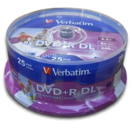 VERBATIM DVD+R(25-Pack)Spindl/ DoubleLayer/ 8,5GB  (43667)