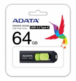 ADATA UC300/ 64GB/ USB 3.2/ USB-C/ Černá  (ACHO-UC300-64G-RBK/GN)