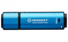 Kingston Ironkey Vault Privacy 50C/ 128GB/ USB 3.2/ USB-C/ Modrá  (IKVP50C/128GB)