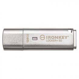 Kingston IronKey Locker+ 50/ 128GB/ 145MBps/ USB 3.1/ USB-A/ Stříbrná  (IKLP50/128GB)