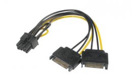 AKASA - SATA power na 6+2-pin PCIe adaptér  (AK-CBPW19-15)
