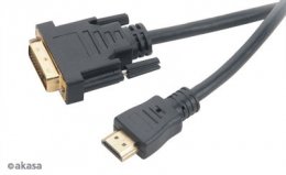 AKASA - DVI-D na HDMI kabel - 2 m  (AK-CBHD06-20BK)