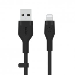 Belkin kabel USB-A na LTG_silikon, 1M, černý  (CAA008bt1MBK)