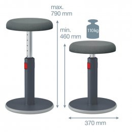 Leitz Ergo Cosy ergonomická balanční židle, šedá  (65180089)