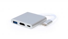 GEMBIRD Multi-adapter USB typu C, stříbrný  (A-CM-HDMIF-02-SV)