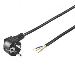 PremiumCord Flexo kabel síťový třížilový 230V s úhlovou vidlicí 2m černá  (kpsft2b)