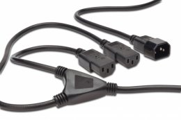 PremiumCord Kabel síťový 230V, Y-kabel prodlužovací M-2x F  (kpsy)