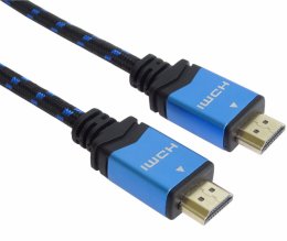 PremiumCord Ultra HDTV 4K@60Hz kabel HDMI 2.0b kovové+zlacené konektory 1m  bavlněný plášť  (kphdm2m1)