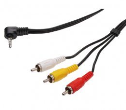 PremiumCord Video + Audio kabel, stereo 3.5mm 4 pinový - 3x CINCH RCA stíněný, M/ M, 1,5m  (kjack4cin)
