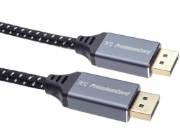 PremiumCord DisplayPort 1.4 přípojný kabel, kovové a zlacené konektory, 1,5m  (kport10-015)
